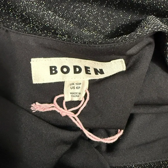 Boden Daphne Metallic Midi Dress in Black - Picture 10 of 12